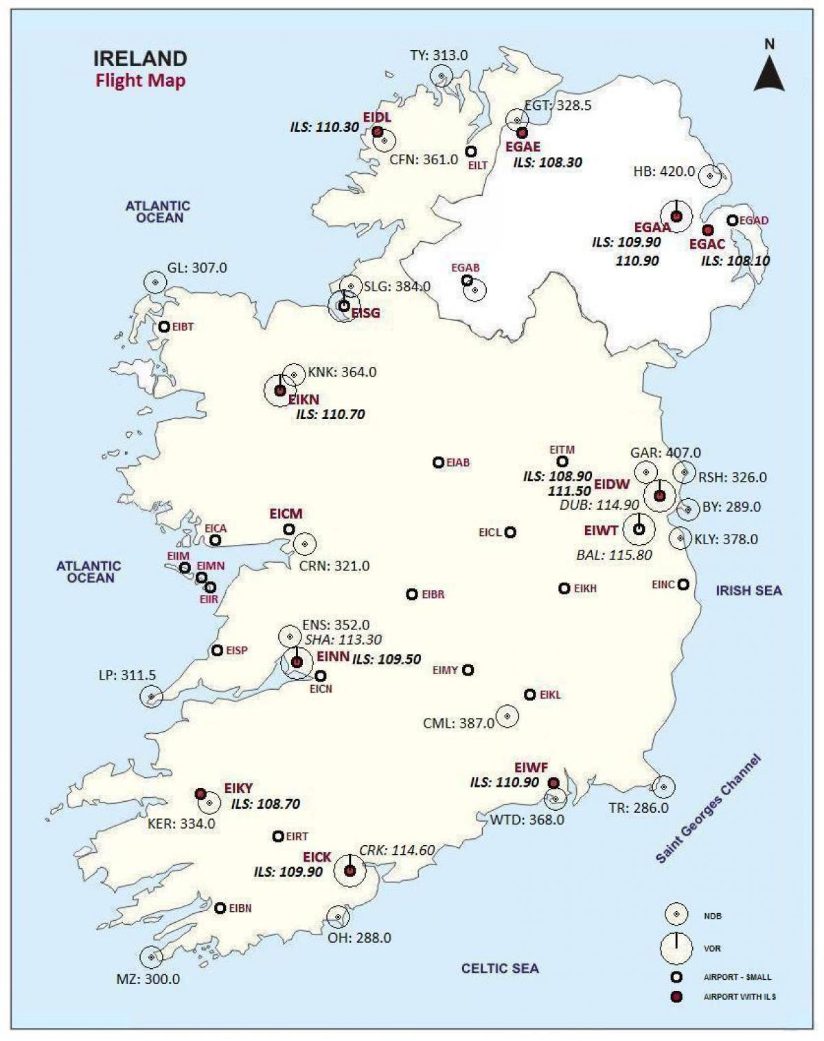 žemėlapis airija rodo oro uostai