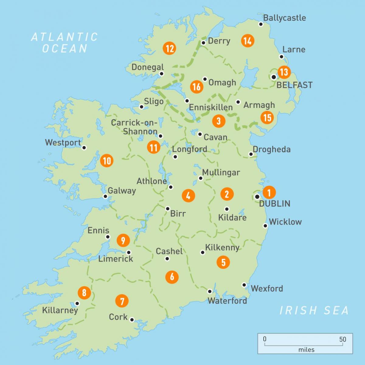 airija žemėlapyje