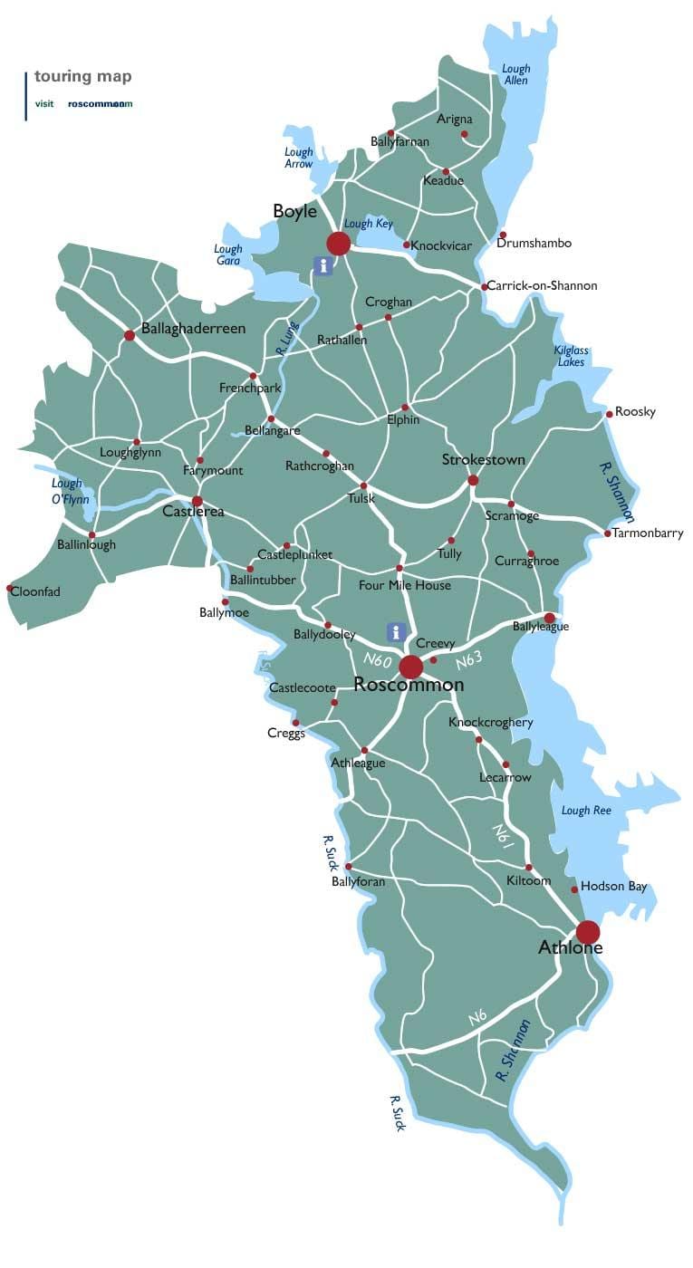 žemėlapis apskrities airija, roscommon