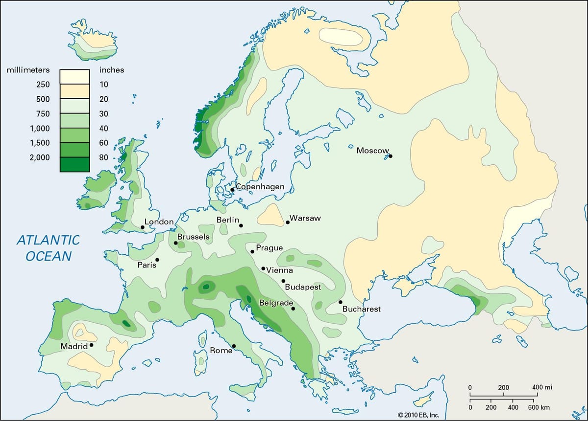 kritulių žemėlapis airija