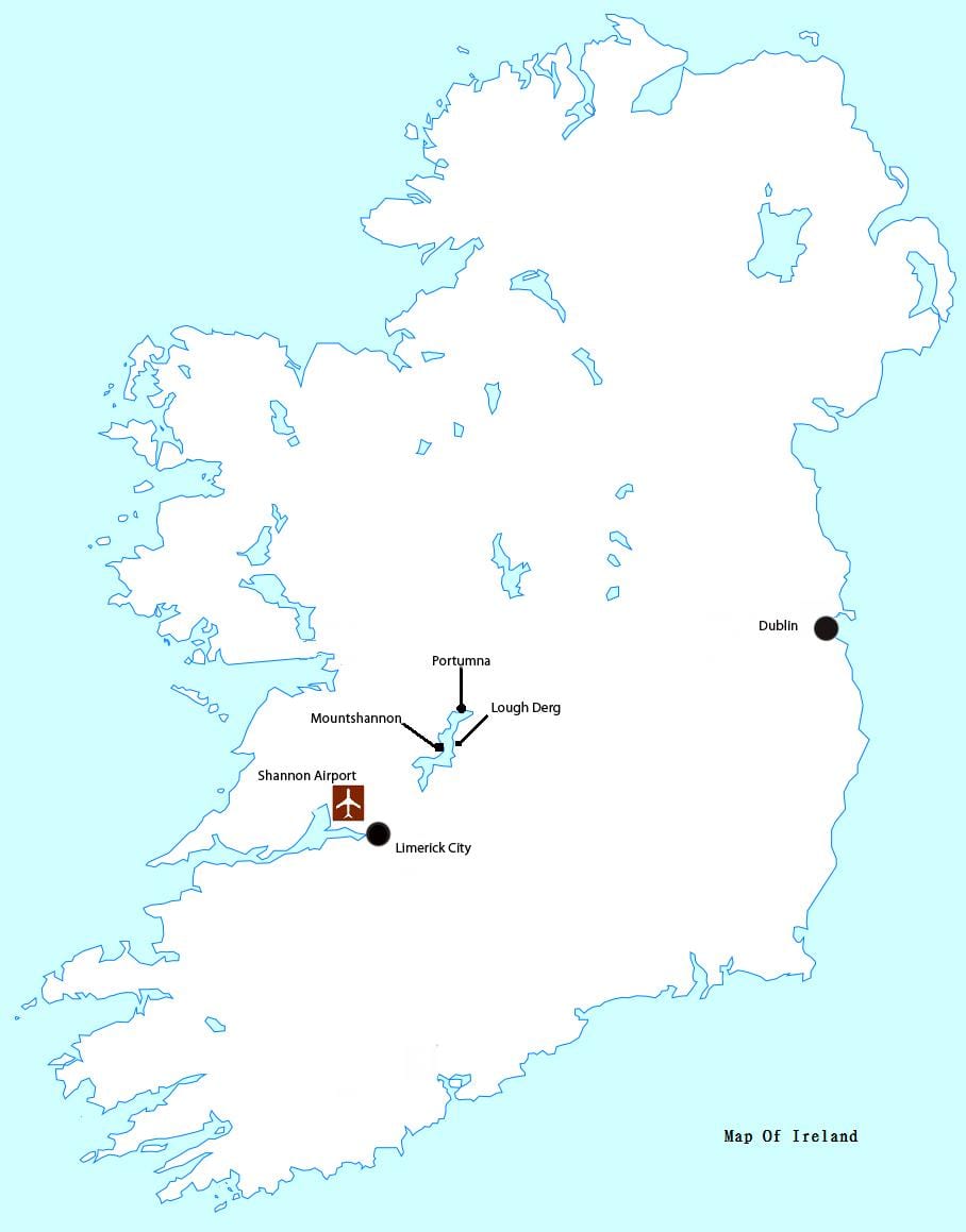 žemėlapis shannon airport airija
