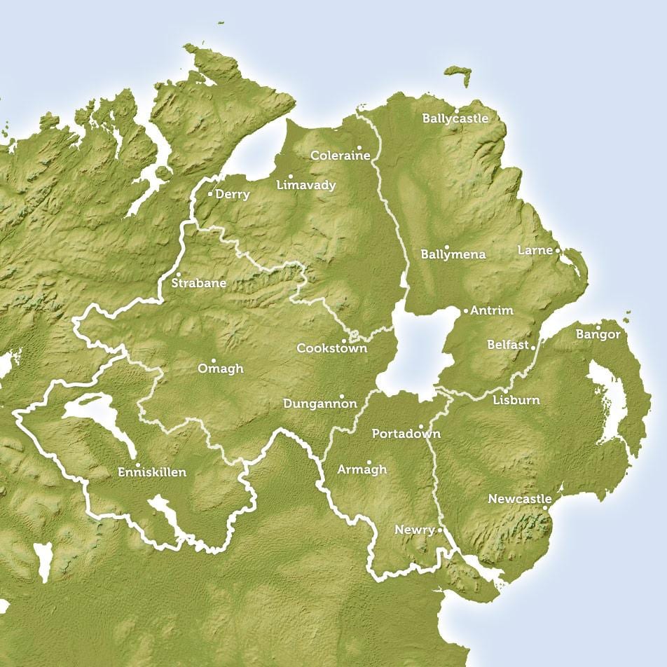 žemėlapį, upes, šiaurės airija
