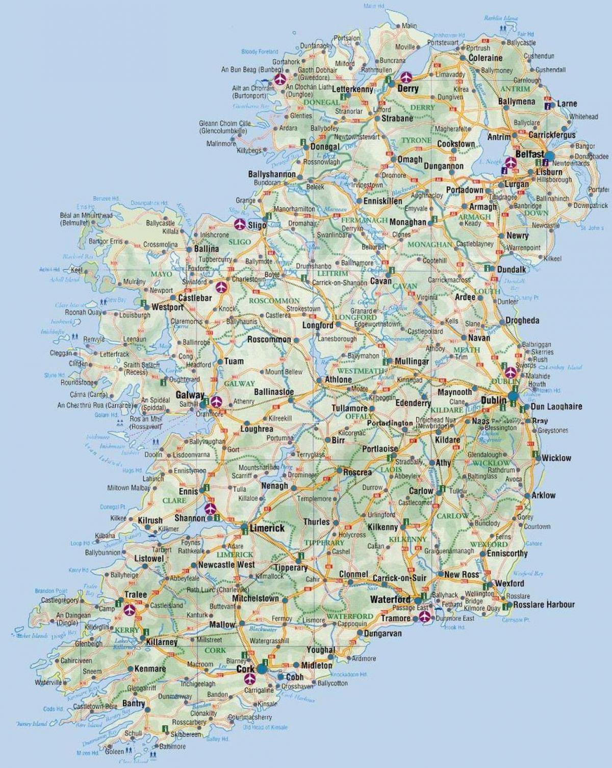žemėlapis airija