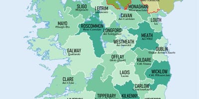 Žemėlapis irelands apskrityse