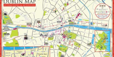 Žemėlapis lankytinų vietų dublinas, airija