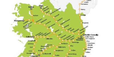 Keliauti geležinkeliais, airijoje žemėlapis