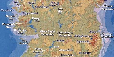 Žemėlapis airijos kalnuose 