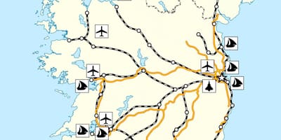 Žemėlapis airija transportas
