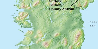 Žemėlapis belfastas, šiaurės airija
