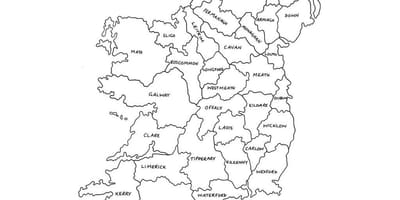 Žemėlapis kontūrinis žemėlapis airija