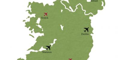Tarptautiniai oro uostai airijoje žemėlapis