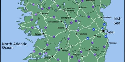 Žemėlapis važiavimo žemėlapis airija atstumas